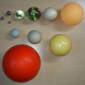 Kuglice razne po prečniku, elastičnosti i vrsti materijala (komplet)
